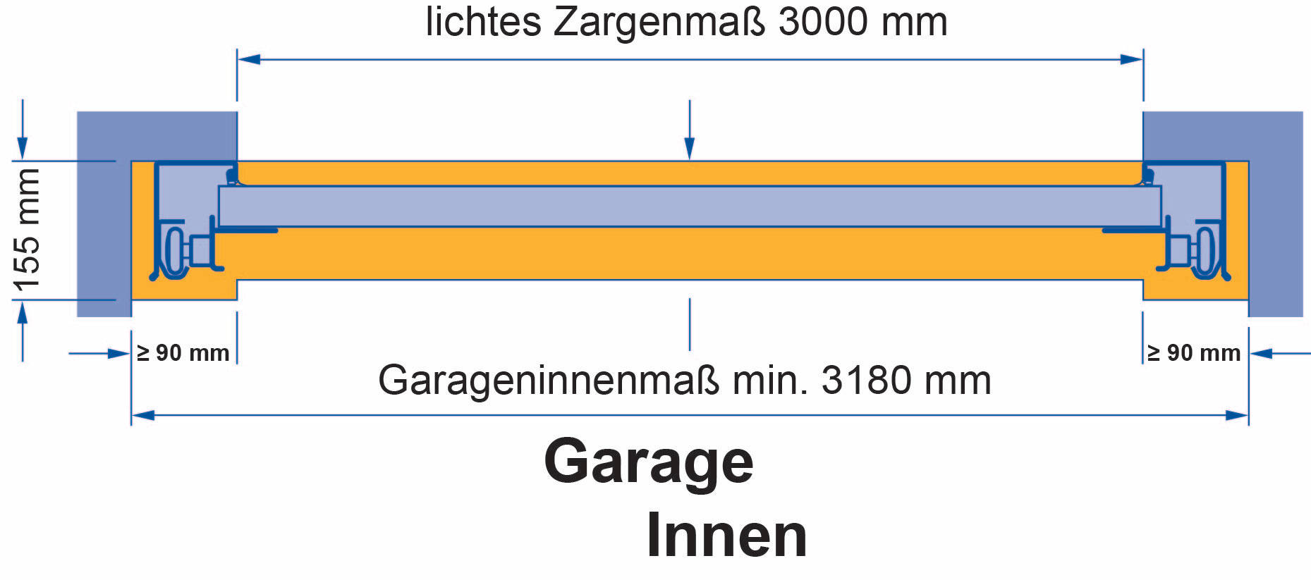 Doppelgarage 5,93m x 5,95m x 2,31m Hörmann Tor in braun 