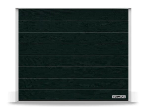 Hörmann Sektionaltor M-Sicke 2375 x 2000 mm mit Garagentorantrieb | Tiefschwarz (RAL9005) | Antrieb: SupraMatic P