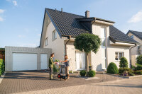 Hörmann Sektionaltor M-Sicke 2375 x 2125 mm mit Garagentorantrieb | Weißaluminium (RAL 9006) | Antrieb: SupraMatic E