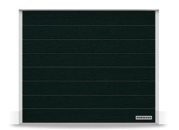 Hörmann Sektionaltor M-Sicke 2375 x 2125 mm mit Garagentorantrieb | Tiefschwarz (RAL9005) | Antrieb: SupraMatic P