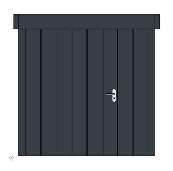 Hörmann Gerätehaus Juno JFD4 anthrazit DIN links