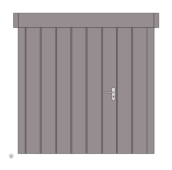 Hörmann Gerätehaus Juno JFD4 graualuminium DIN links