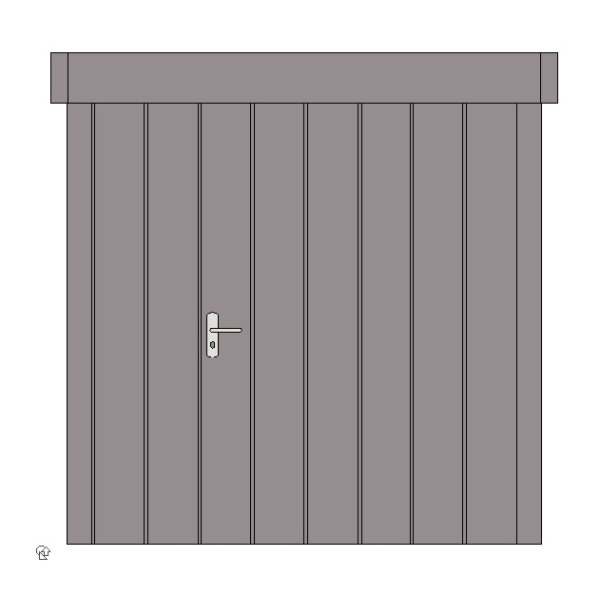 Hörmann Gerätehaus Juno JFD4 graualuminium DIN rechts