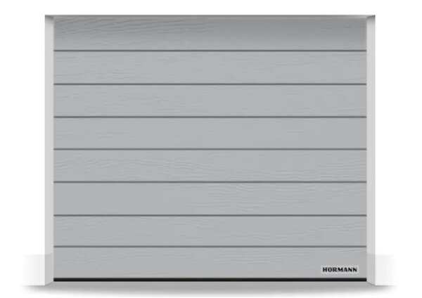 Hörmann Sektionaltor M-Sicke 2750 x 2125 mm mit Garagentorantrieb | Weißaluminium (RAL 9006) | Antrieb: SupraMatic E