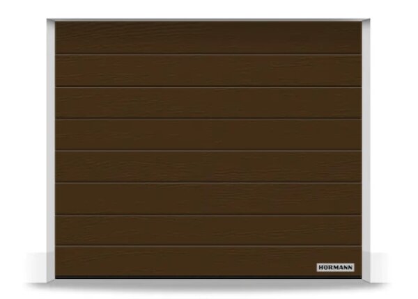 Hörmann Sektionaltor M-Sicke 2375 x 2125 mm mit Garagentorantrieb | Terra-Braun (RAL8028) | Antrieb: SupraMatic P